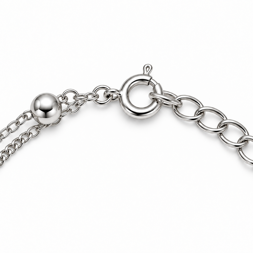 Bracelet double rang avec billes en argent 925
