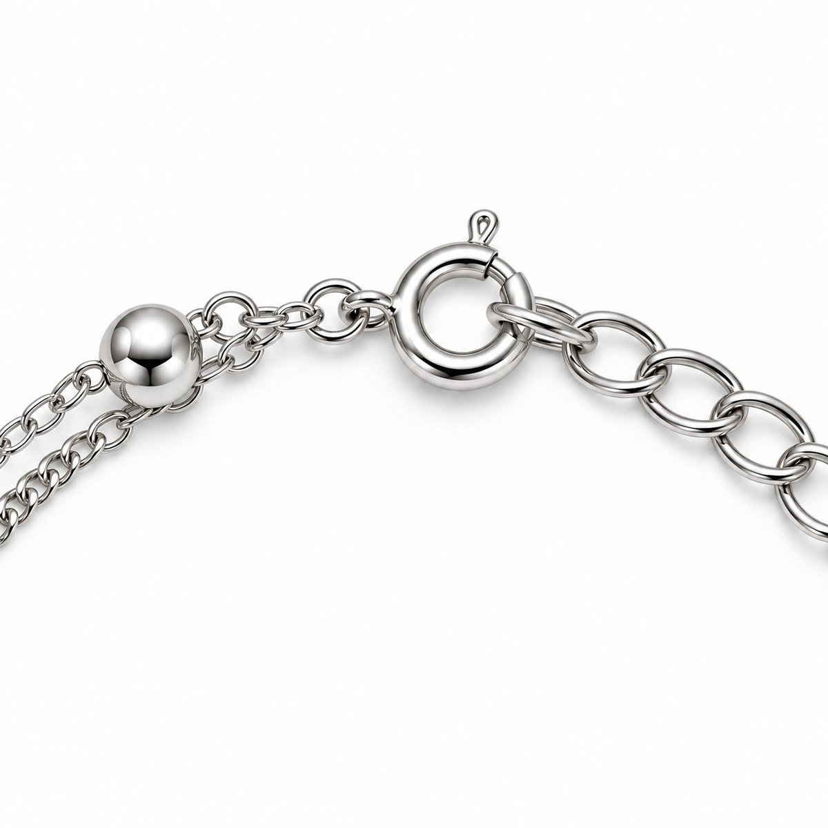 Bracelet double rang avec billes en argent 925