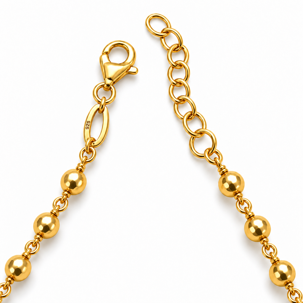 Collana Rosario Sfere da 4mm in Argento 925 rodiato