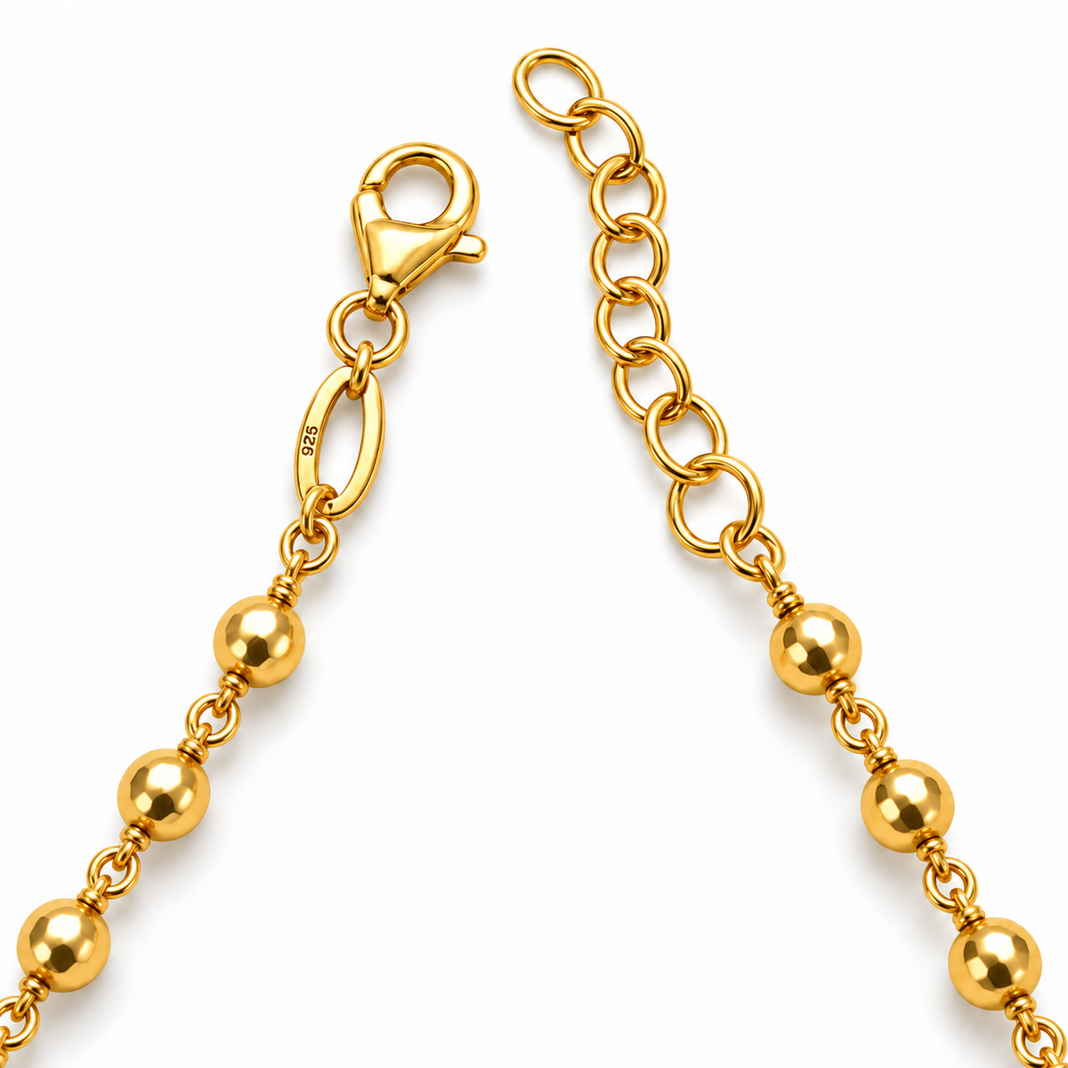 Collana Rosario Sfere da 4mm in Argento 925 rodiato
