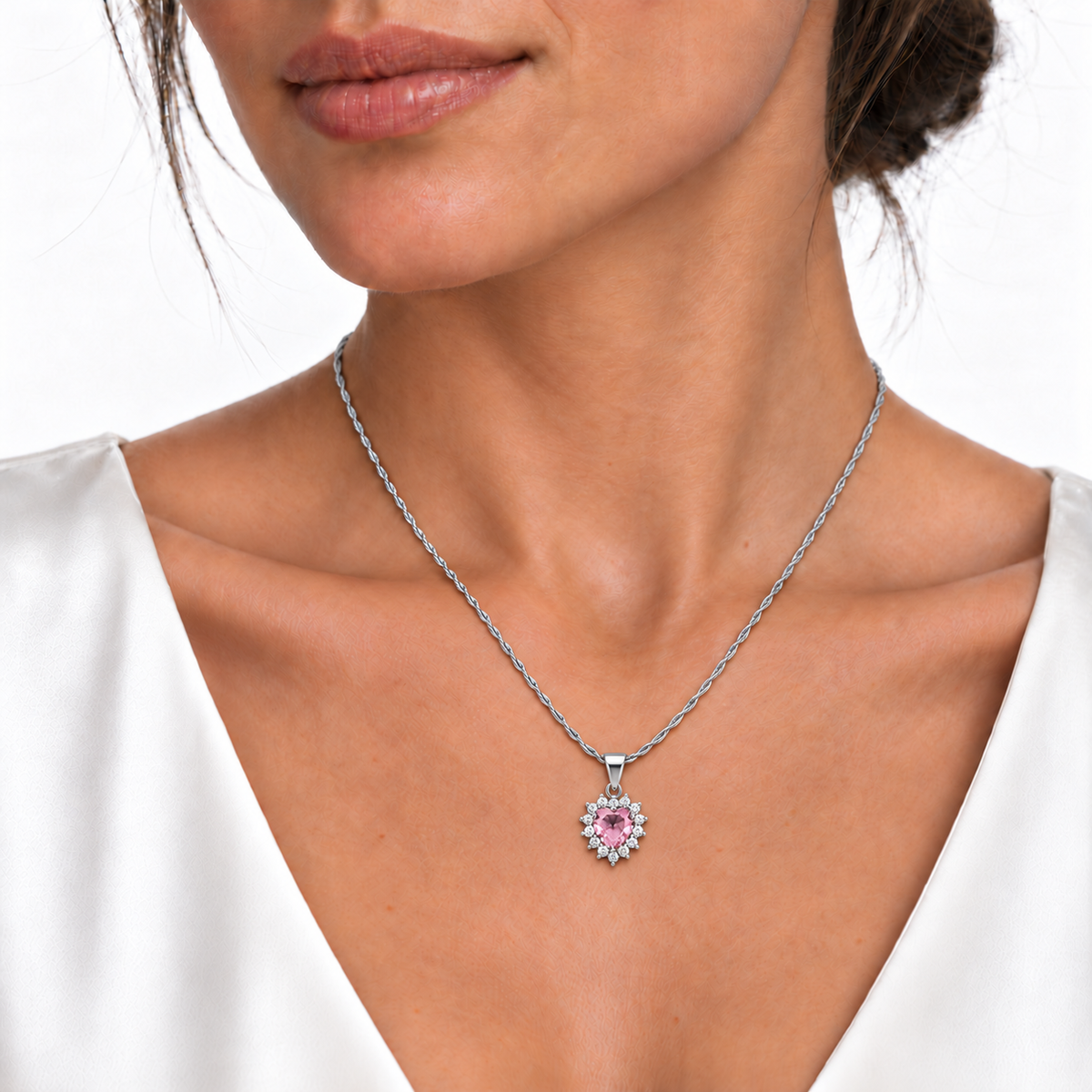 Collana Royal Cuore in Argento 925 Rodiato
