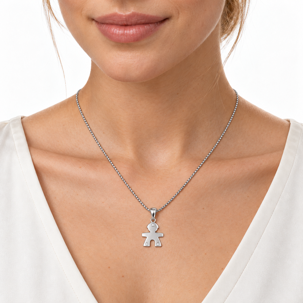 Collana Bimbo con Punto Luce in Argento 925