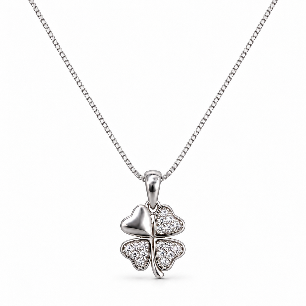 Collier avec Pendentif Trèfle en Argent 925