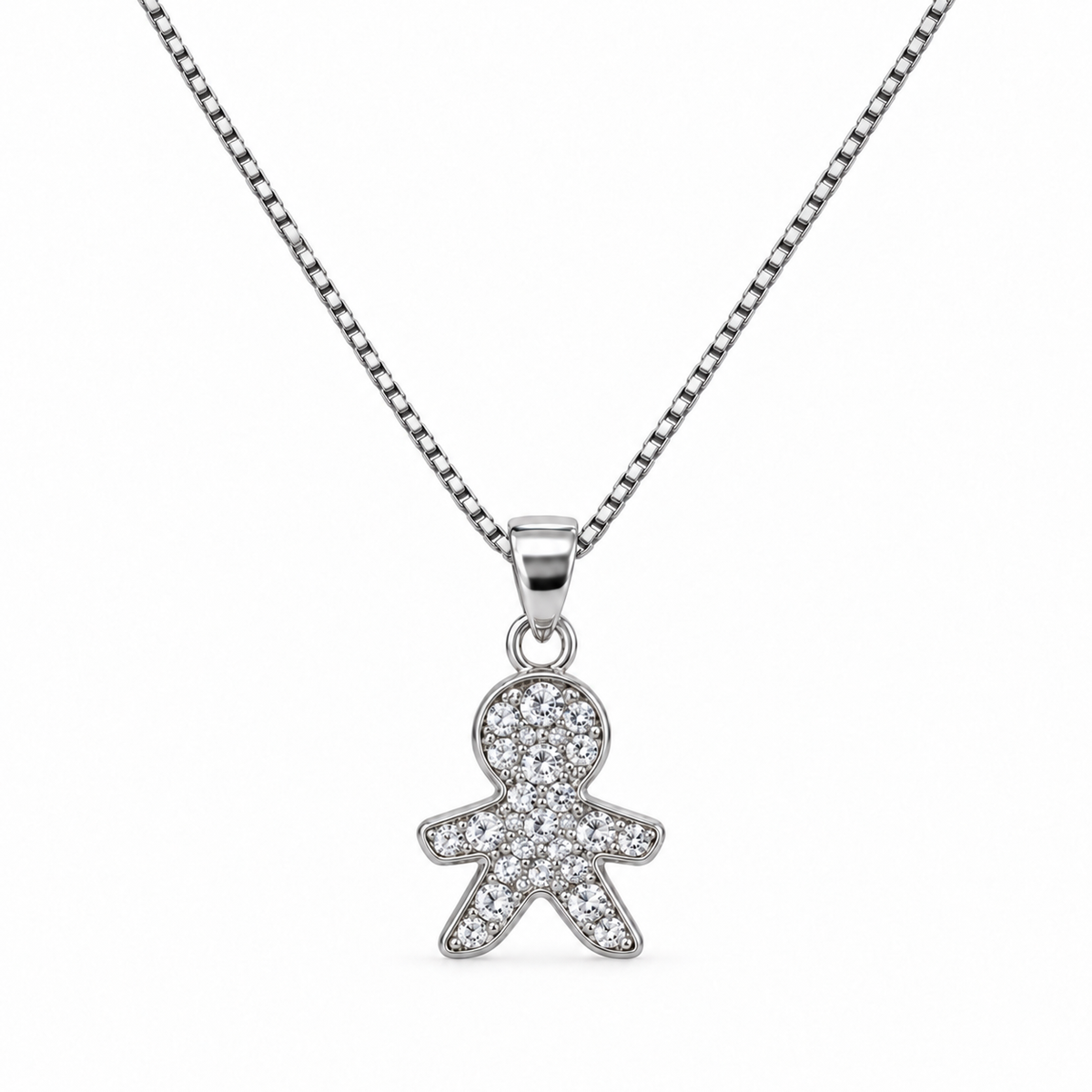 Collana Bimbo con Strass in Argento 925