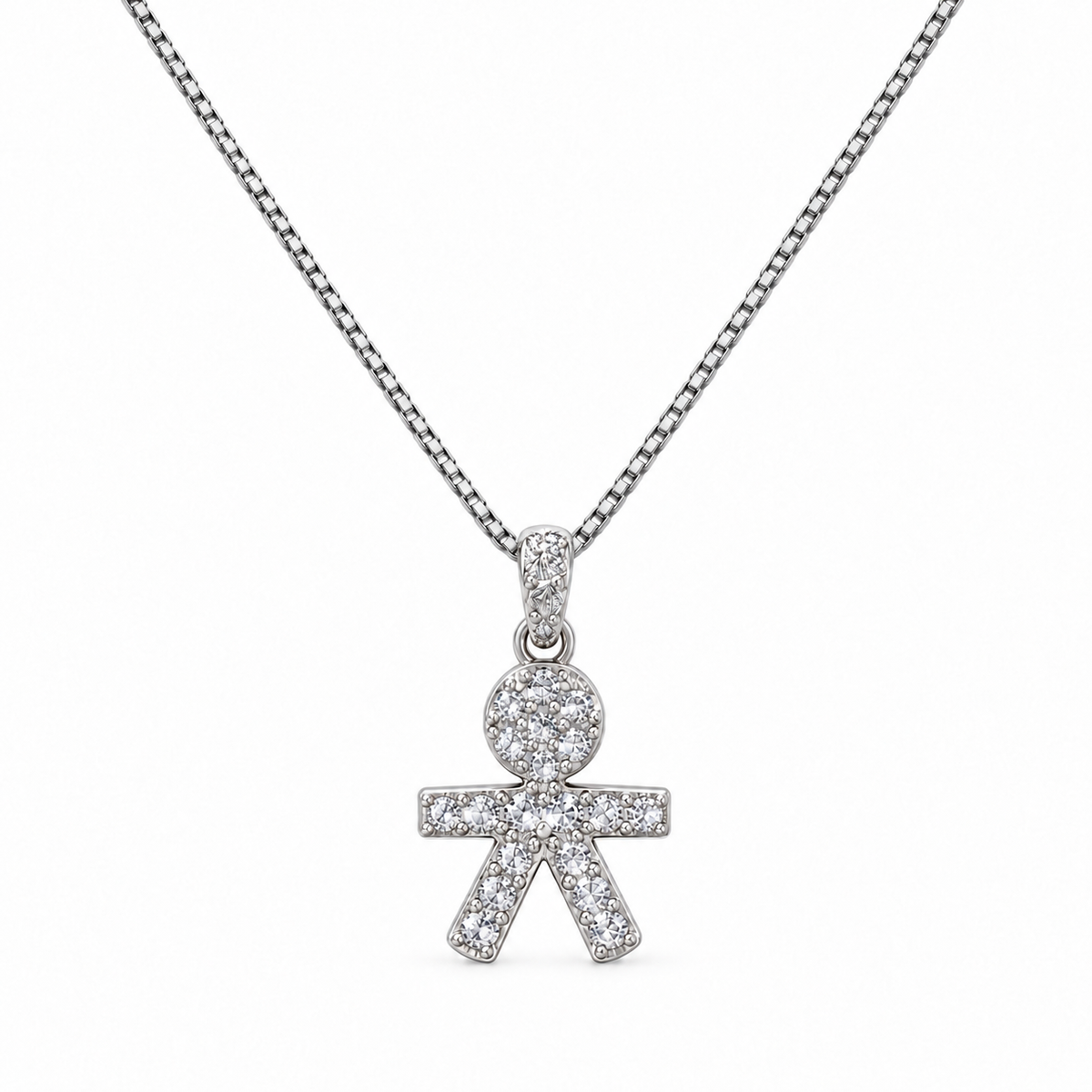 Collana Bimbo con Strass in Argento 925