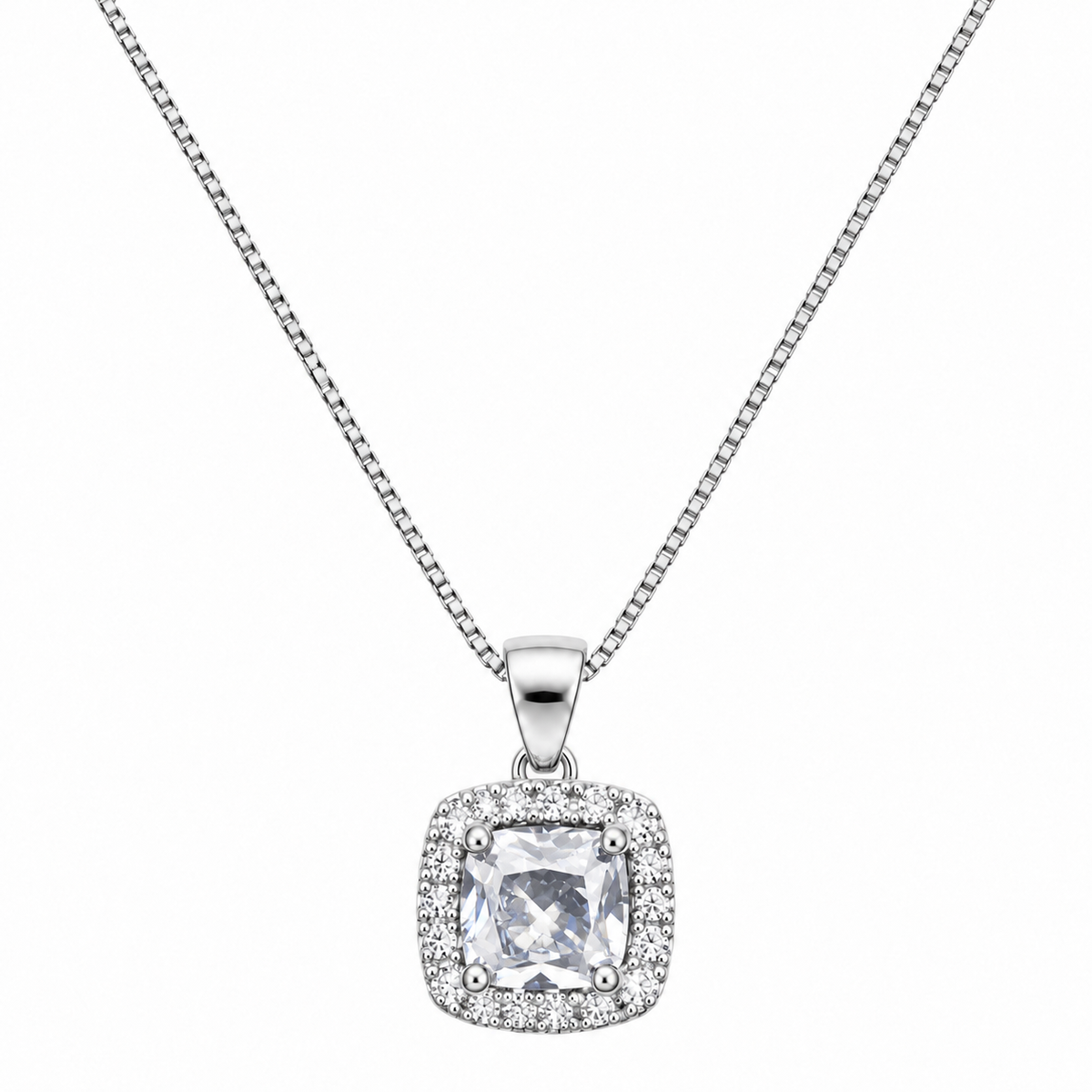 Collana Royale Quadrata in Argento 925 Rodiato