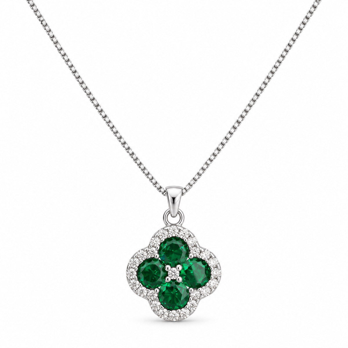 Collana Royale Quadrifoglio in Argento 925 Rodiato