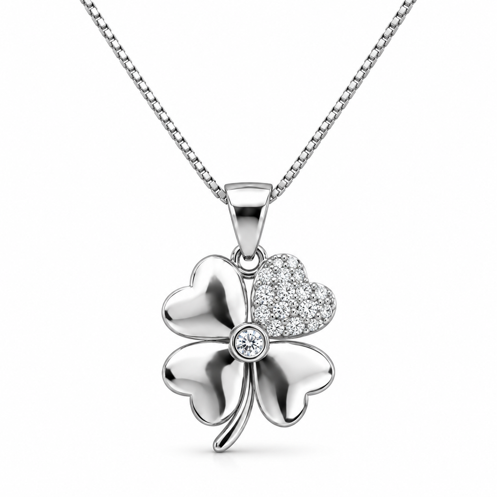 Collana con Ciondolo Quadrifoglio in Argento 925