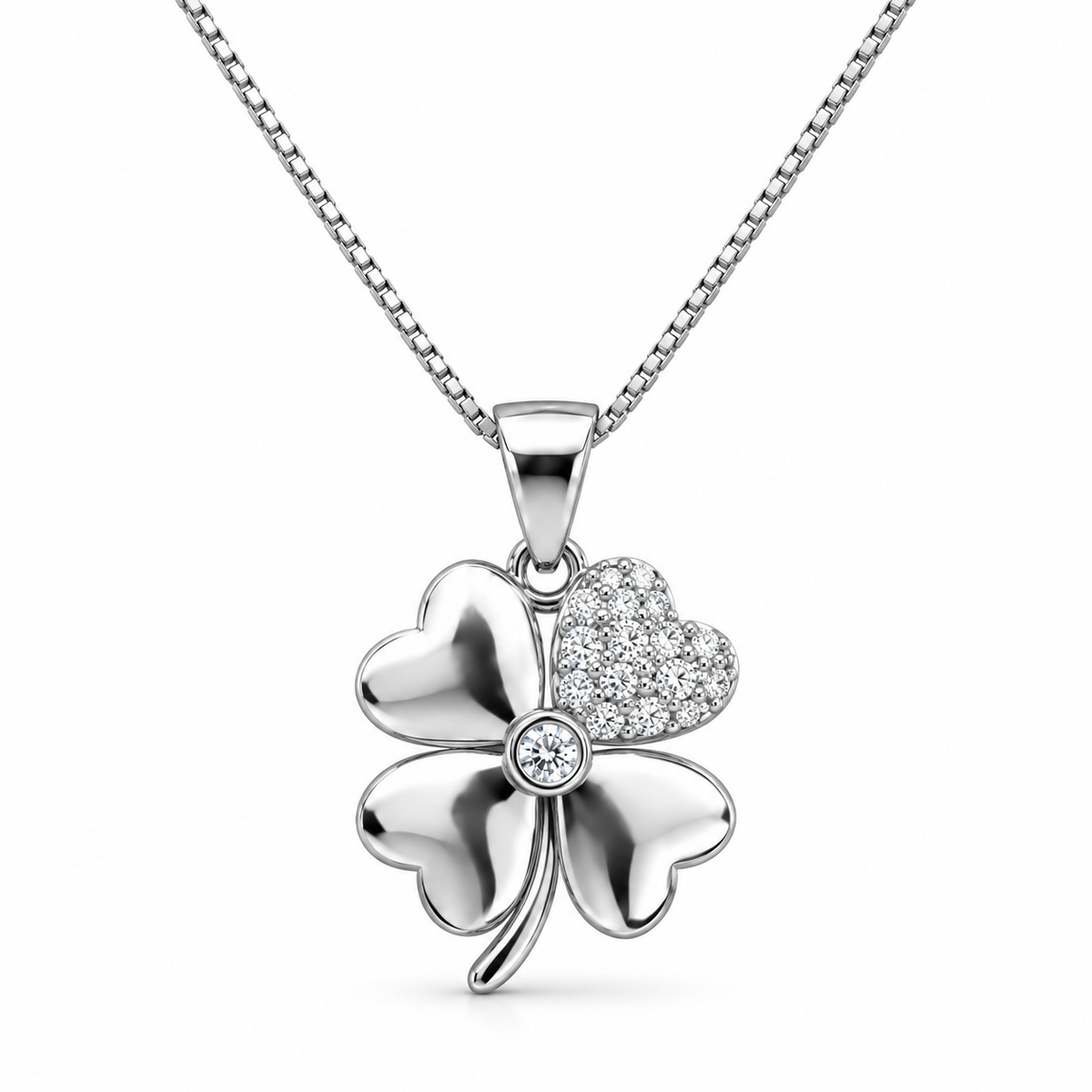 Collana con Ciondolo Quadrifoglio in Argento 925