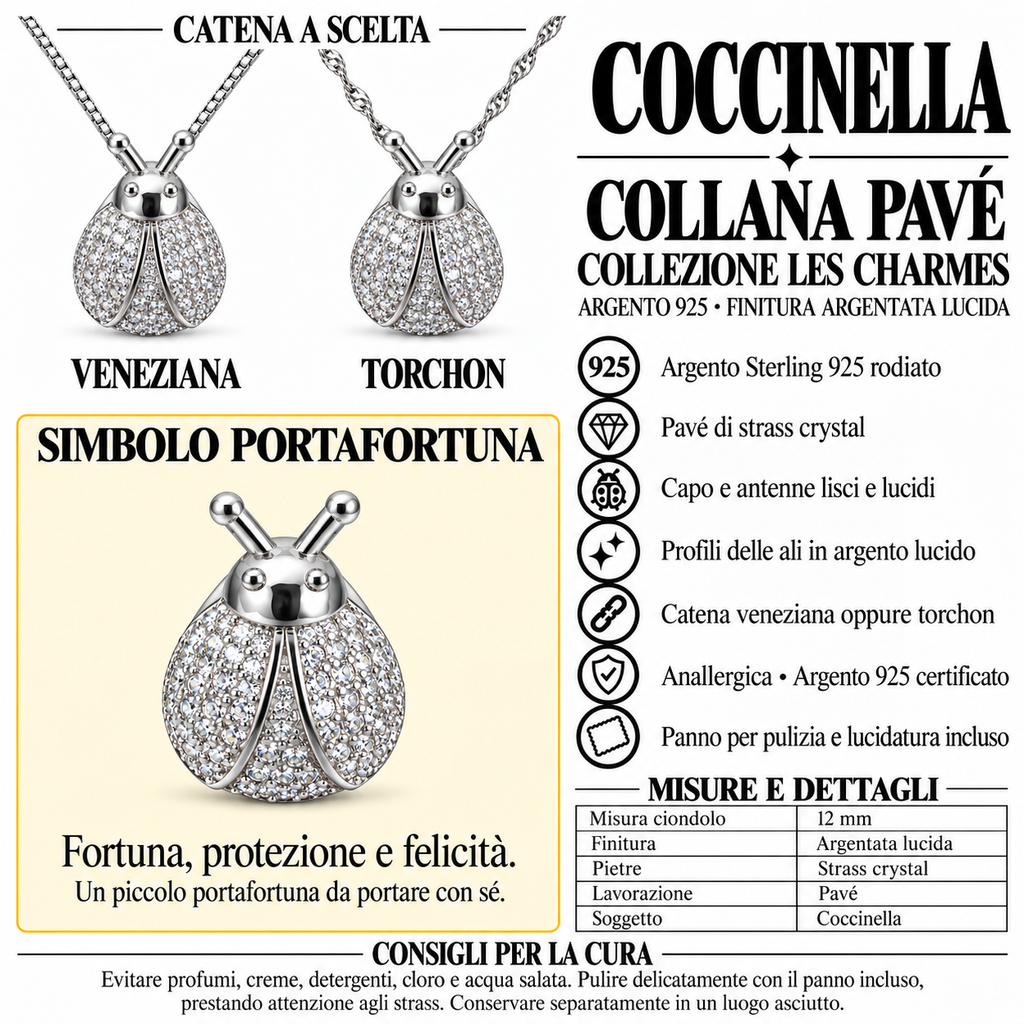 Collana con Ciondolo Coccinella in Argento 925