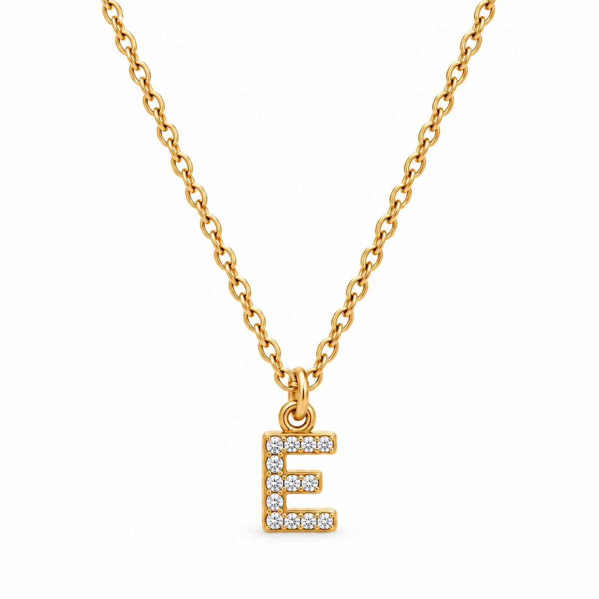 Collana Iniziale con strass in acciaio inox