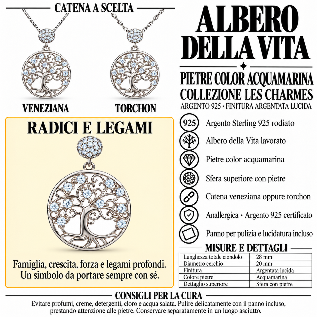 Collana con Ciondolo Albero della Vita in Argento 925