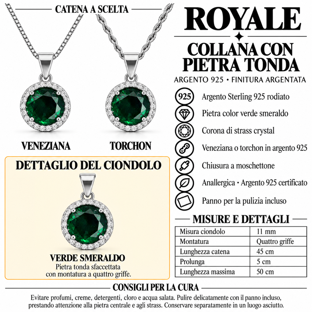 Collana Royal Tonda in Argento 925 Rodiato
