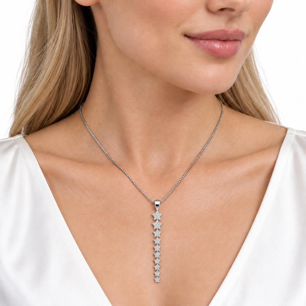 Collana con Stelle Degradè in Argento 925