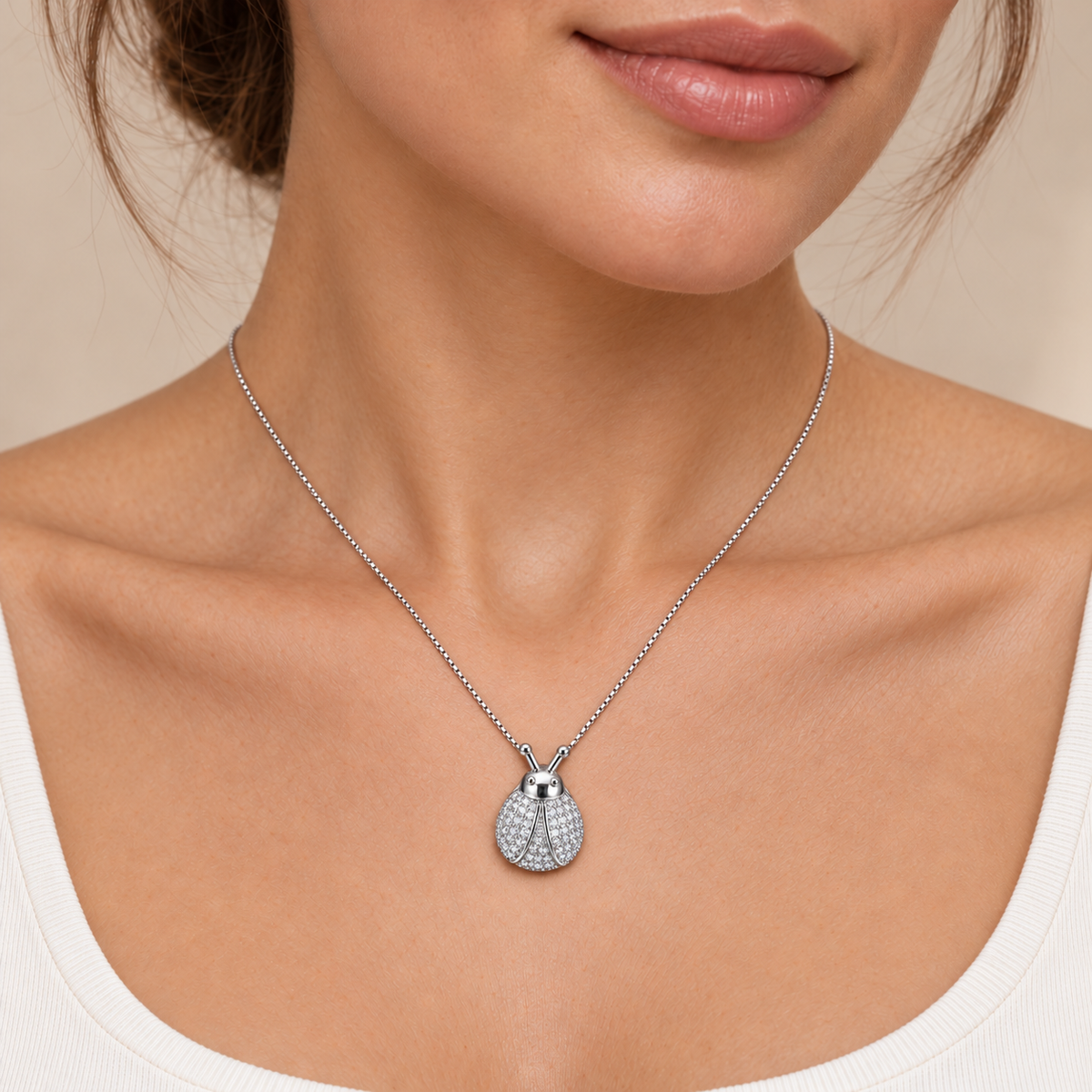 Collana con Ciondolo Coccinella in Argento 925