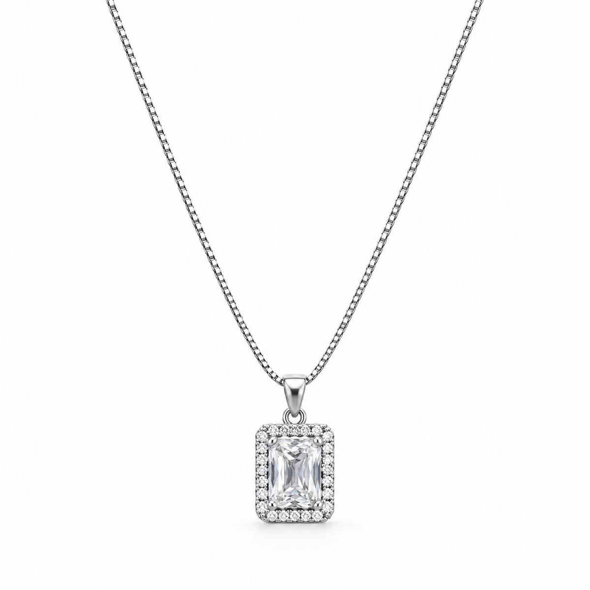 Collana Royale Rettangolare in Argento 925 Rodiato