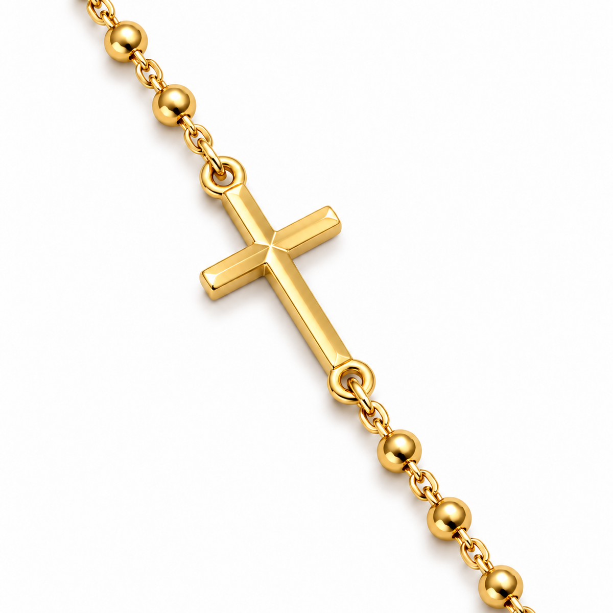 Collana Rosario Sfere da 2mm in Argento 925 rodiato