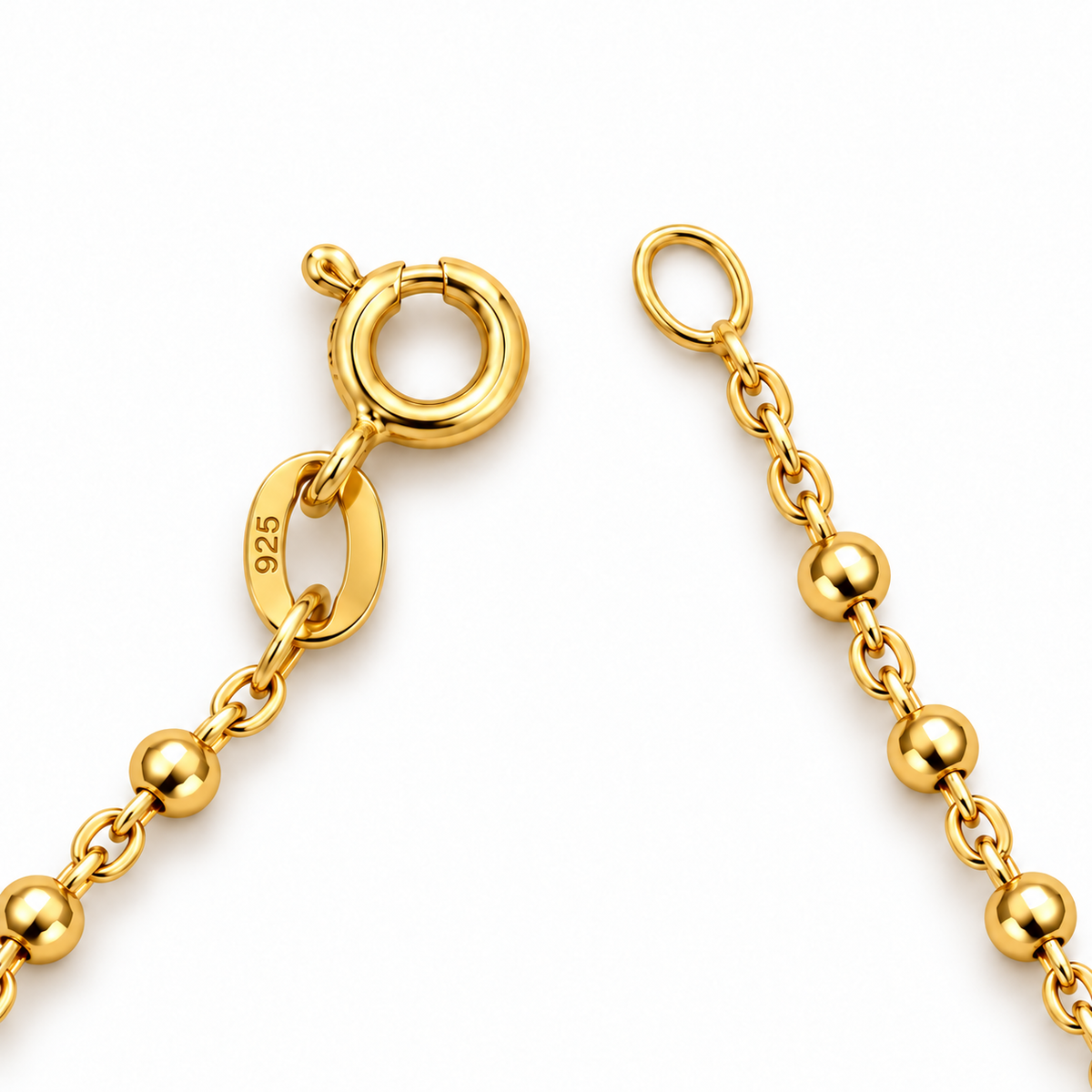 Collana Rosario Sfere da 2mm in Argento 925 rodiato