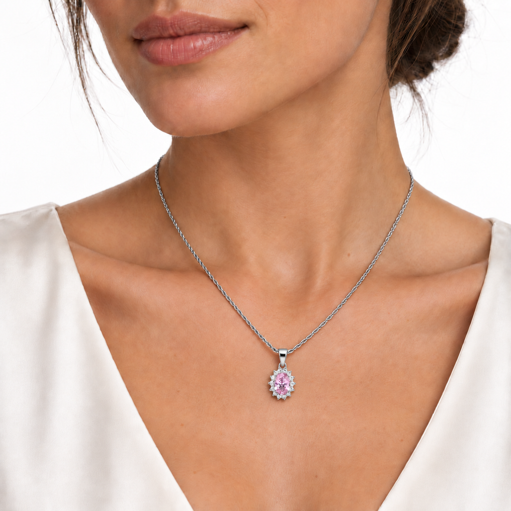 Collana Royale Ovale 10x12 mm in Argento 925 Rodiato