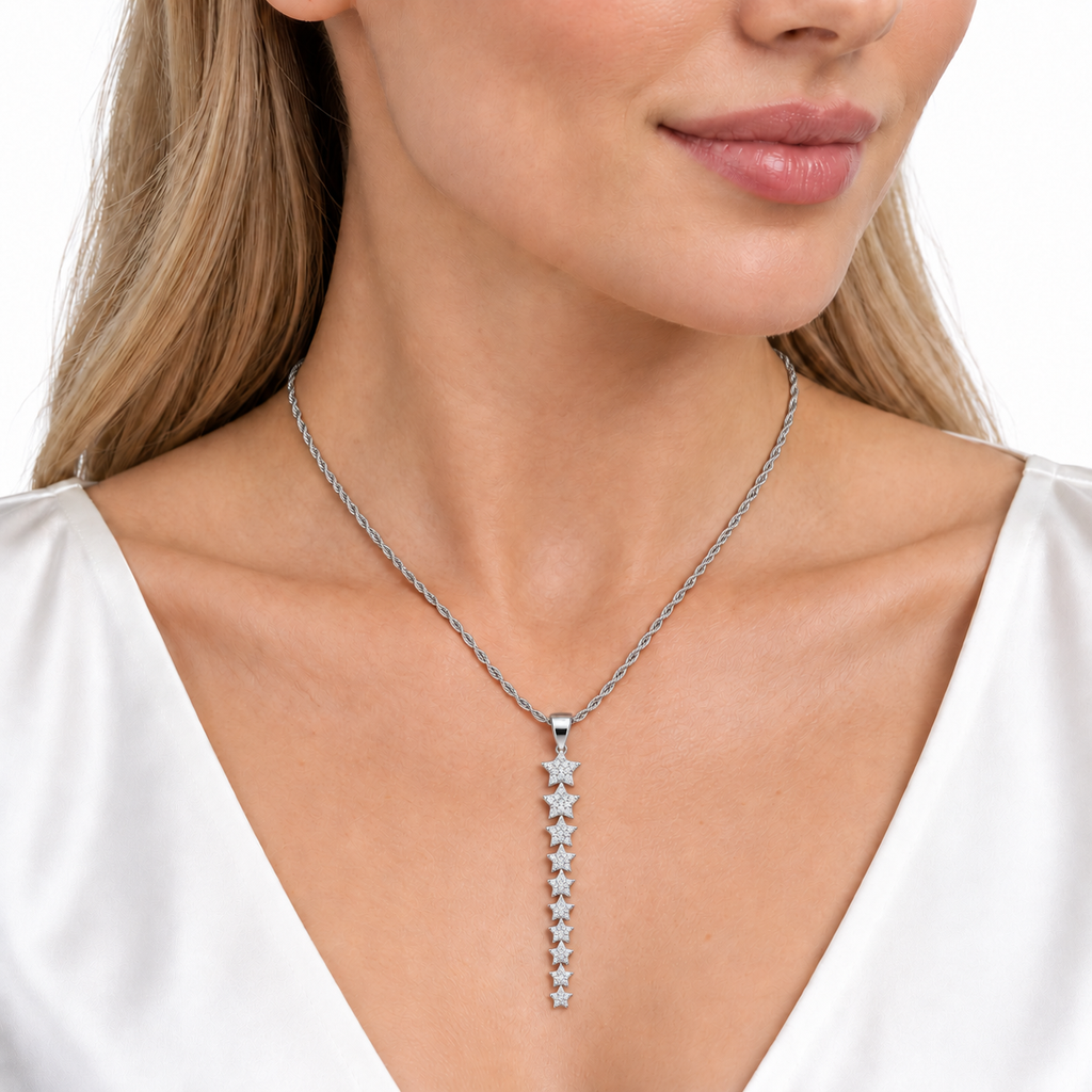Collana con Stelle Degradè in Argento 925
