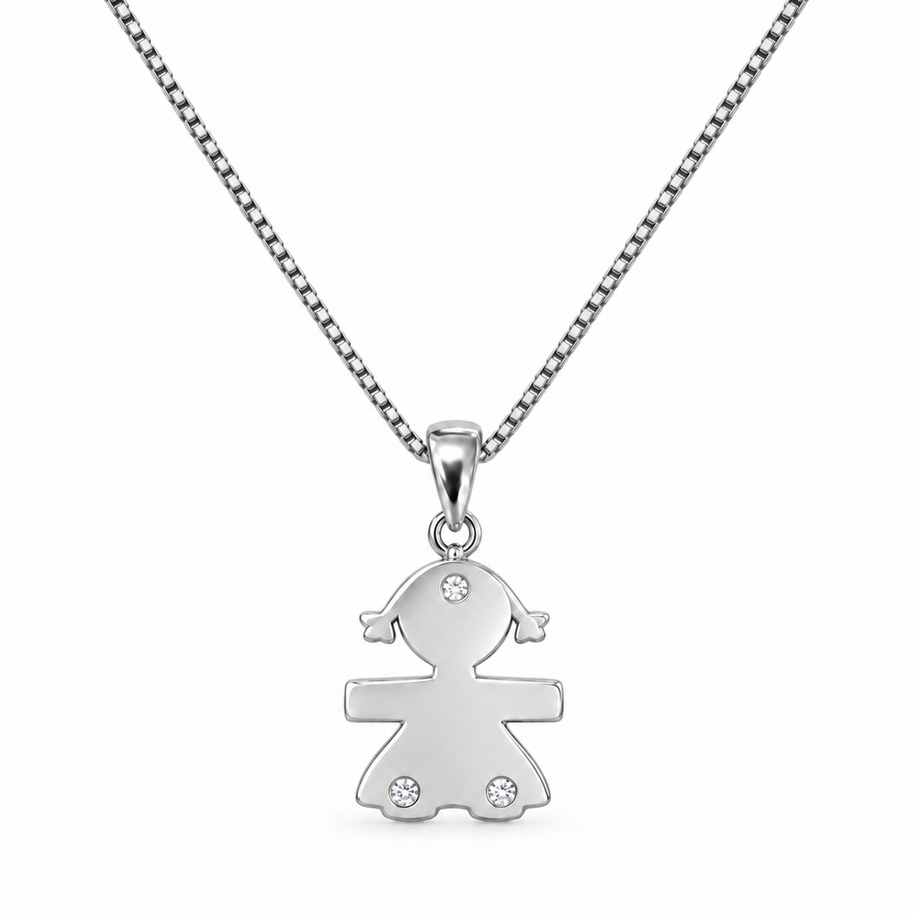 Collana Bimba con Punto Luce in Argento 925