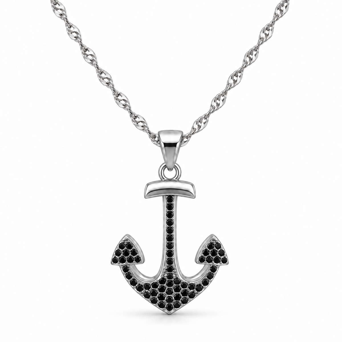 Collana con Ciondolo Ancora in Argento 925