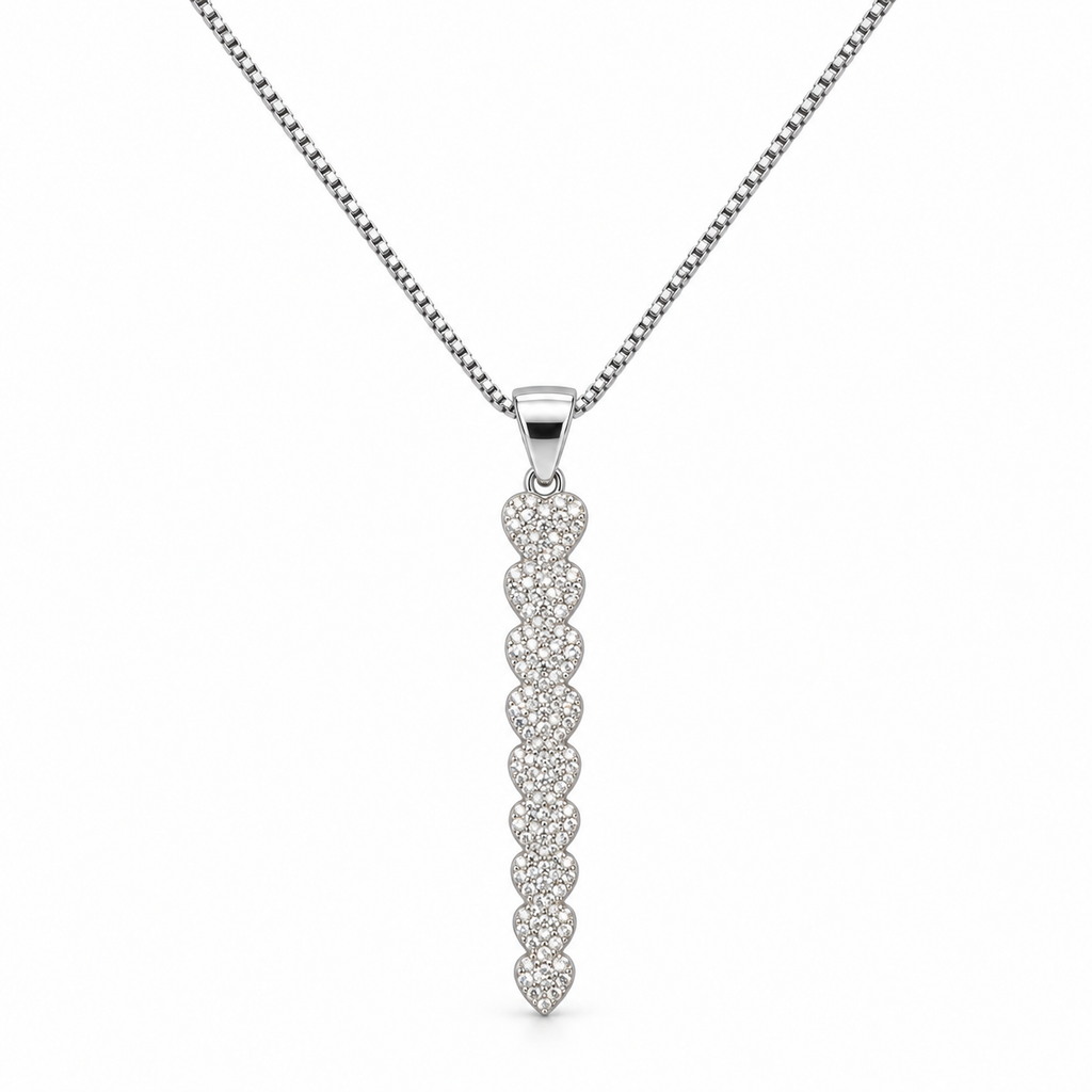 Collana con Cuori Degradè in Argento 925