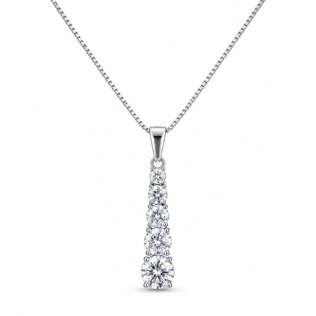 Collana con Cinque Punti luce Degradè in Argento 925