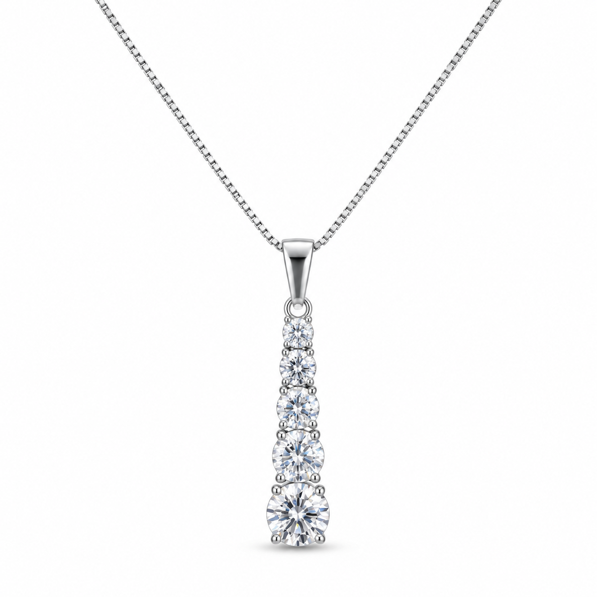 Collana con Cinque Punti luce Degradè in Argento 925