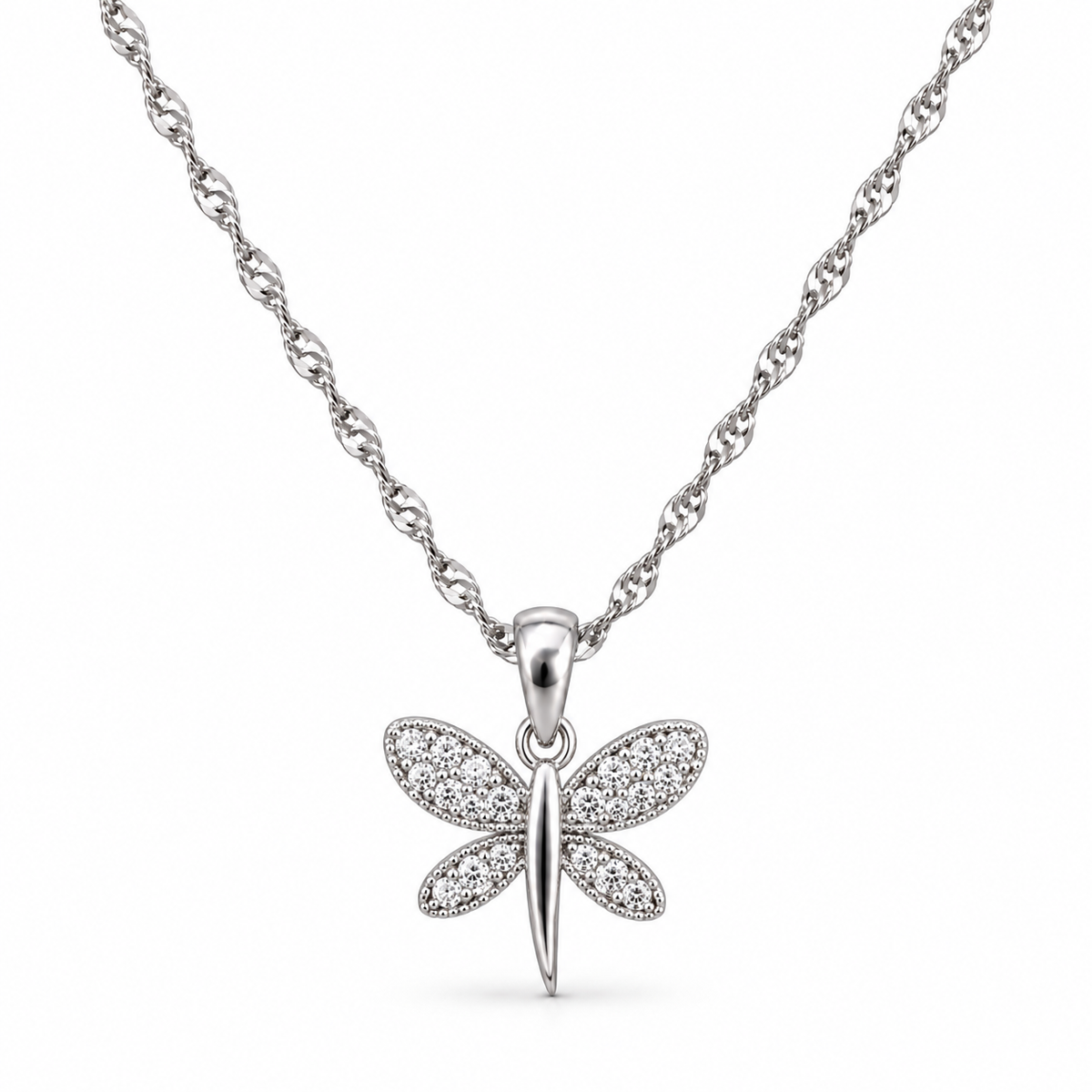 Halsketting met Libellule Bedel van 925 Zilver