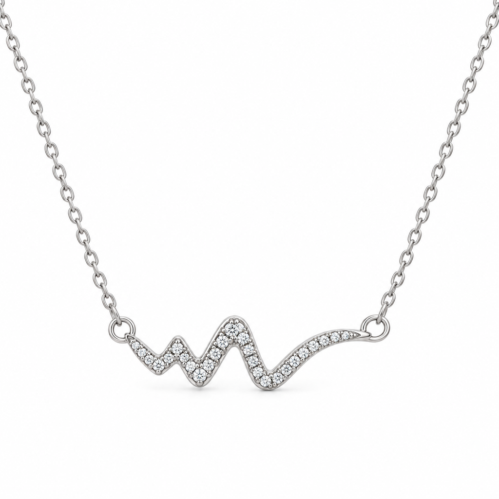 Collana con Ciondolo Battito Cardiaco in Argento 925