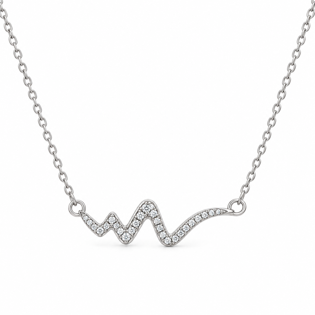 Collana con Ciondolo Battito Cardiaco in Argento 925