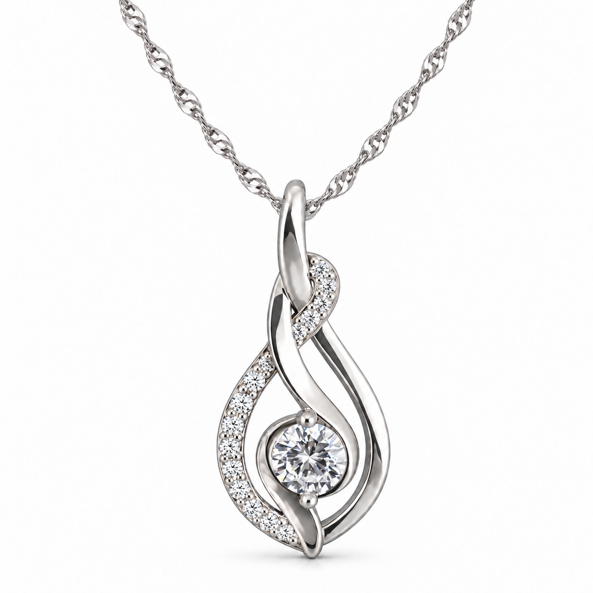 Collana con Ciondolo a Fiamma in Argento 925