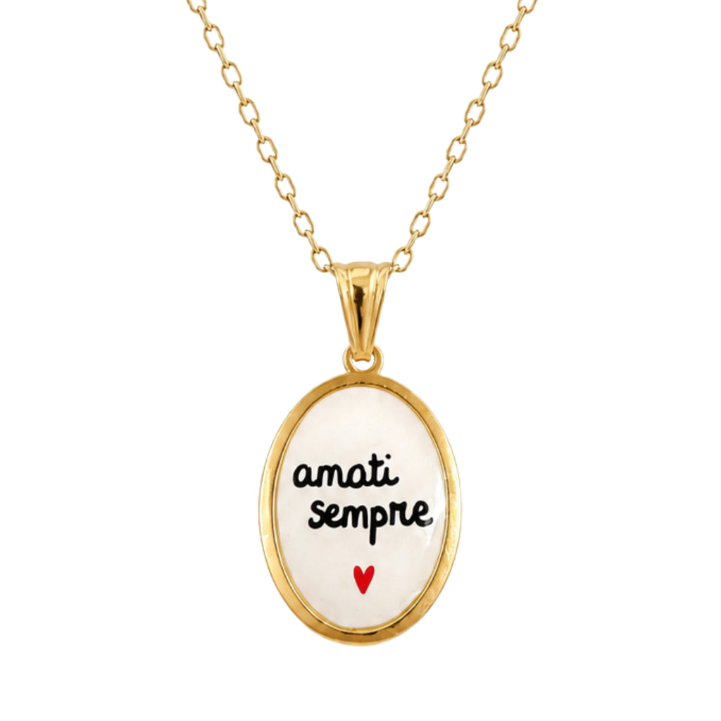 Collana in acciaio inox "Amati sempre"
