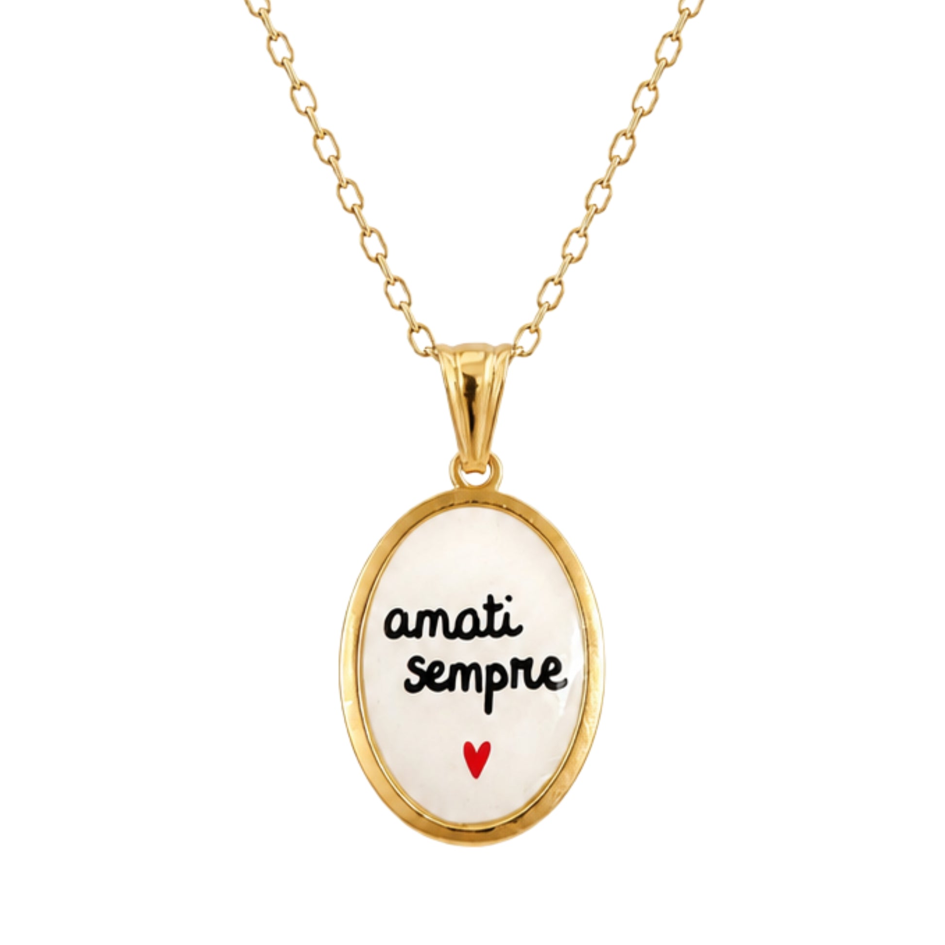 Collana in acciaio inox "Amati sempre"