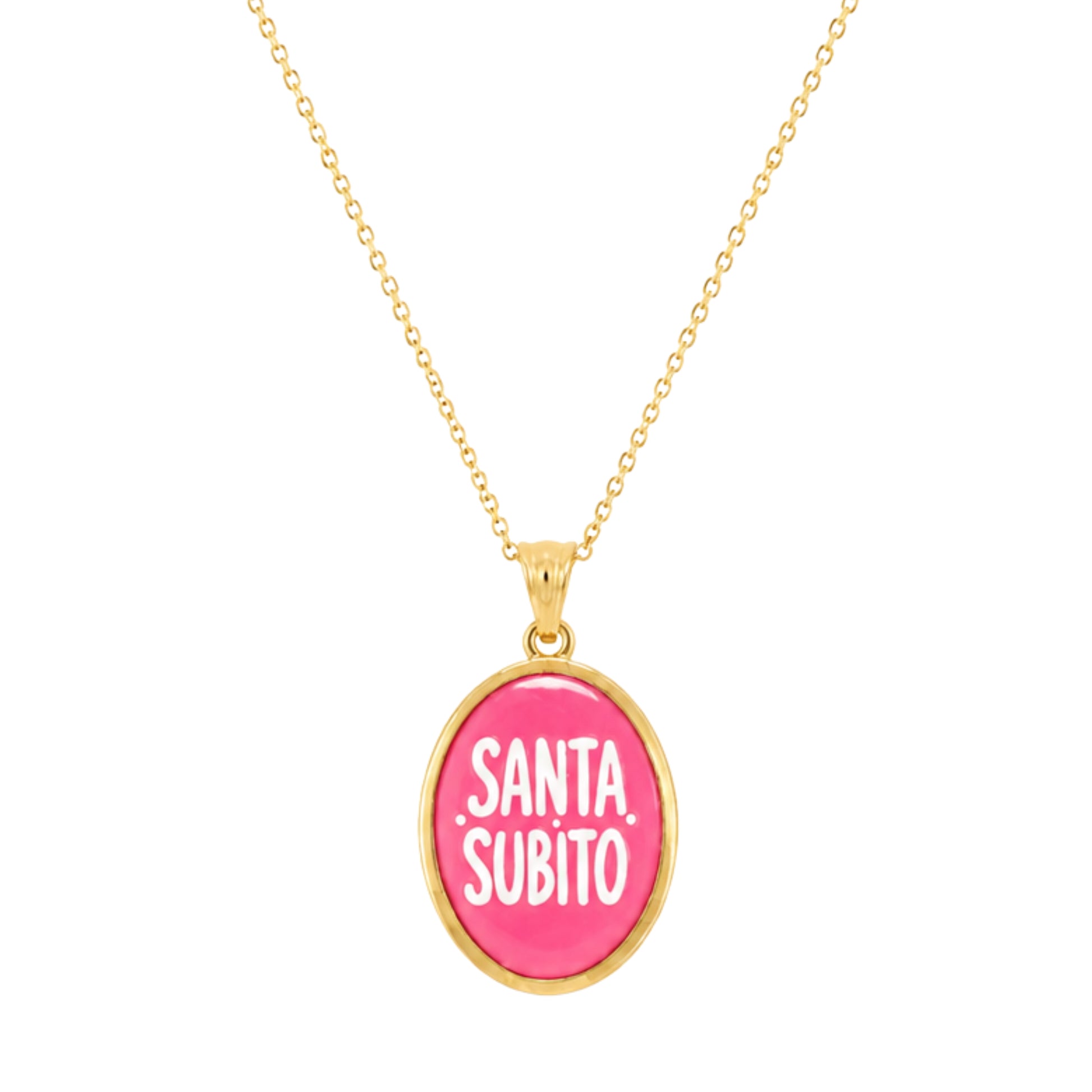 Collana in acciaio inox "Santa subito"
