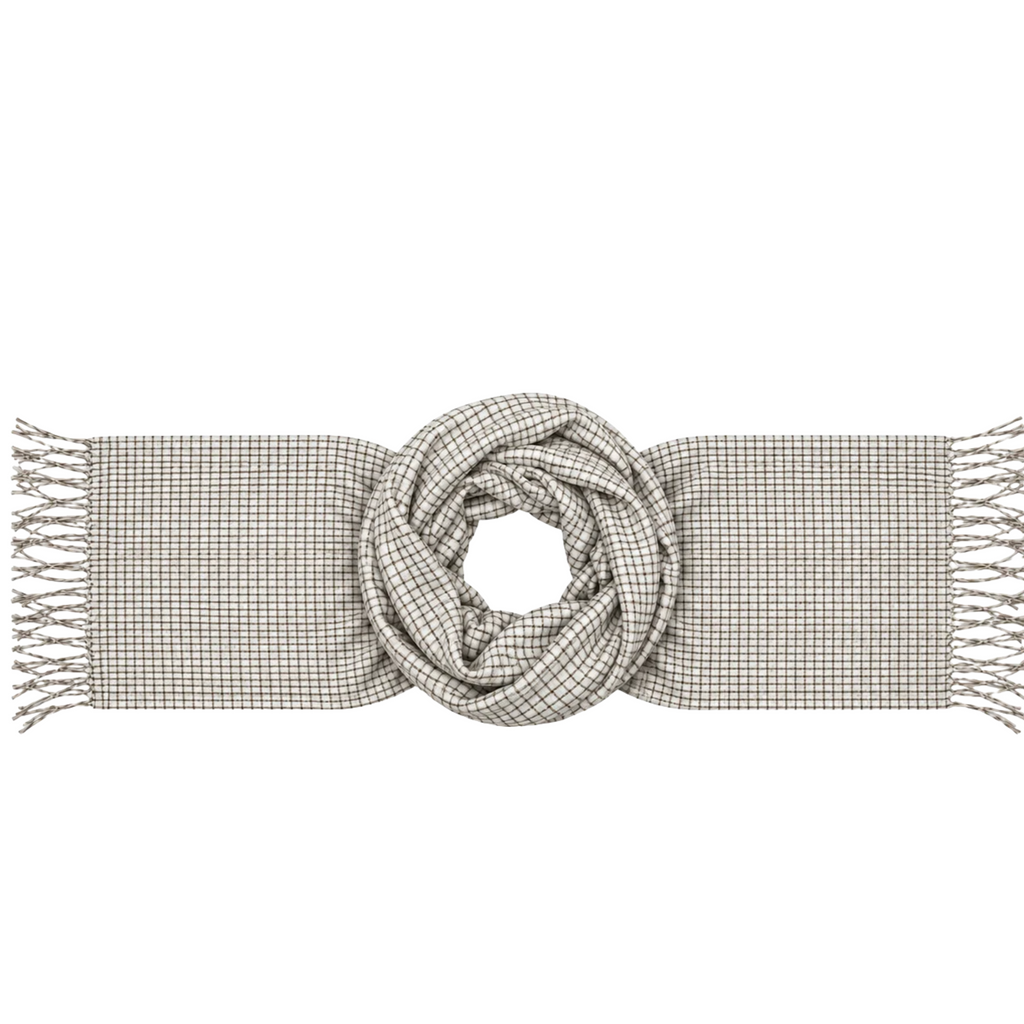 Sciarpone Donna a Quadretti con Frange con custodia