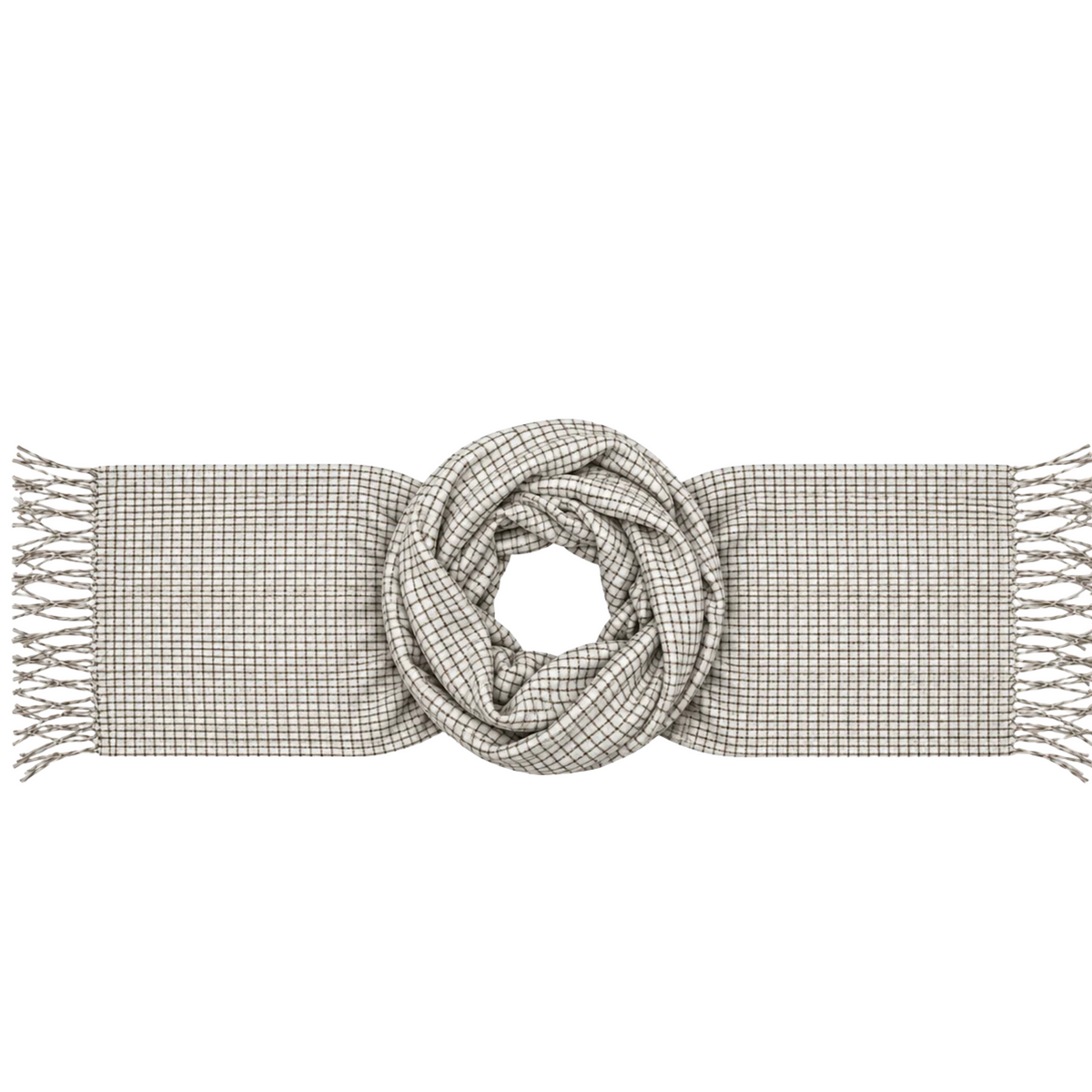 Sciarpone Donna a Quadretti con Frange con custodia