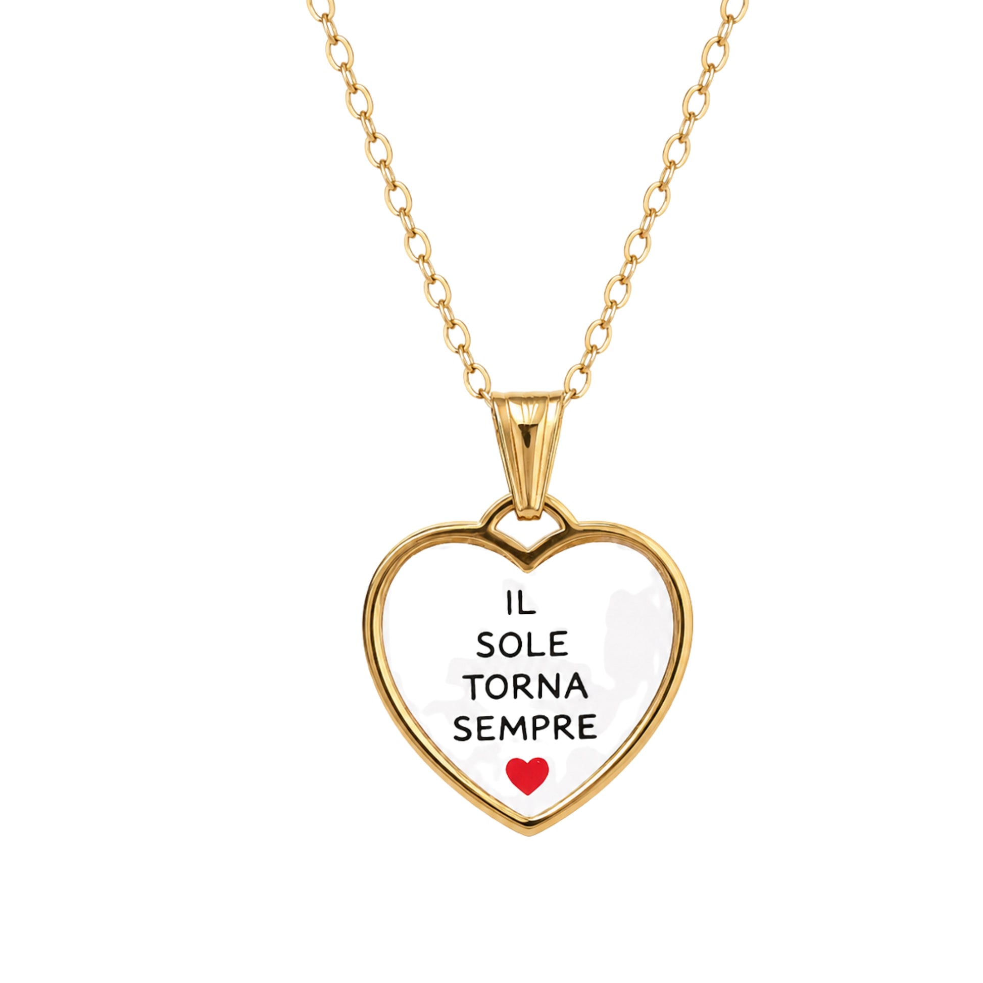 Collana in acciaio inox "Il sole torna sempre"