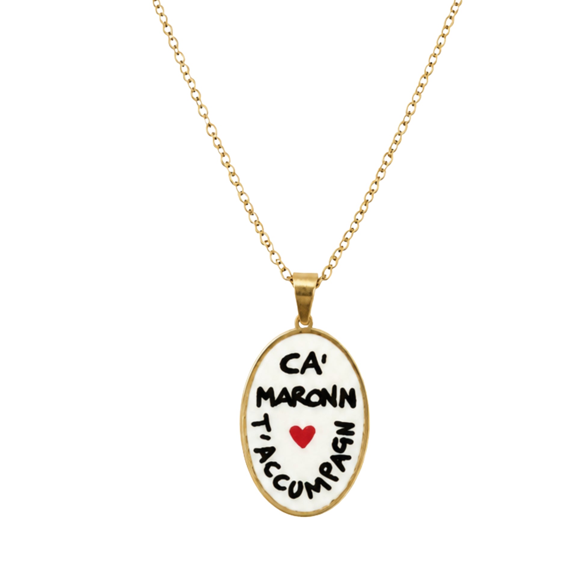 Collana in acciaio inox "Ca' Maronn T'accumpagn"