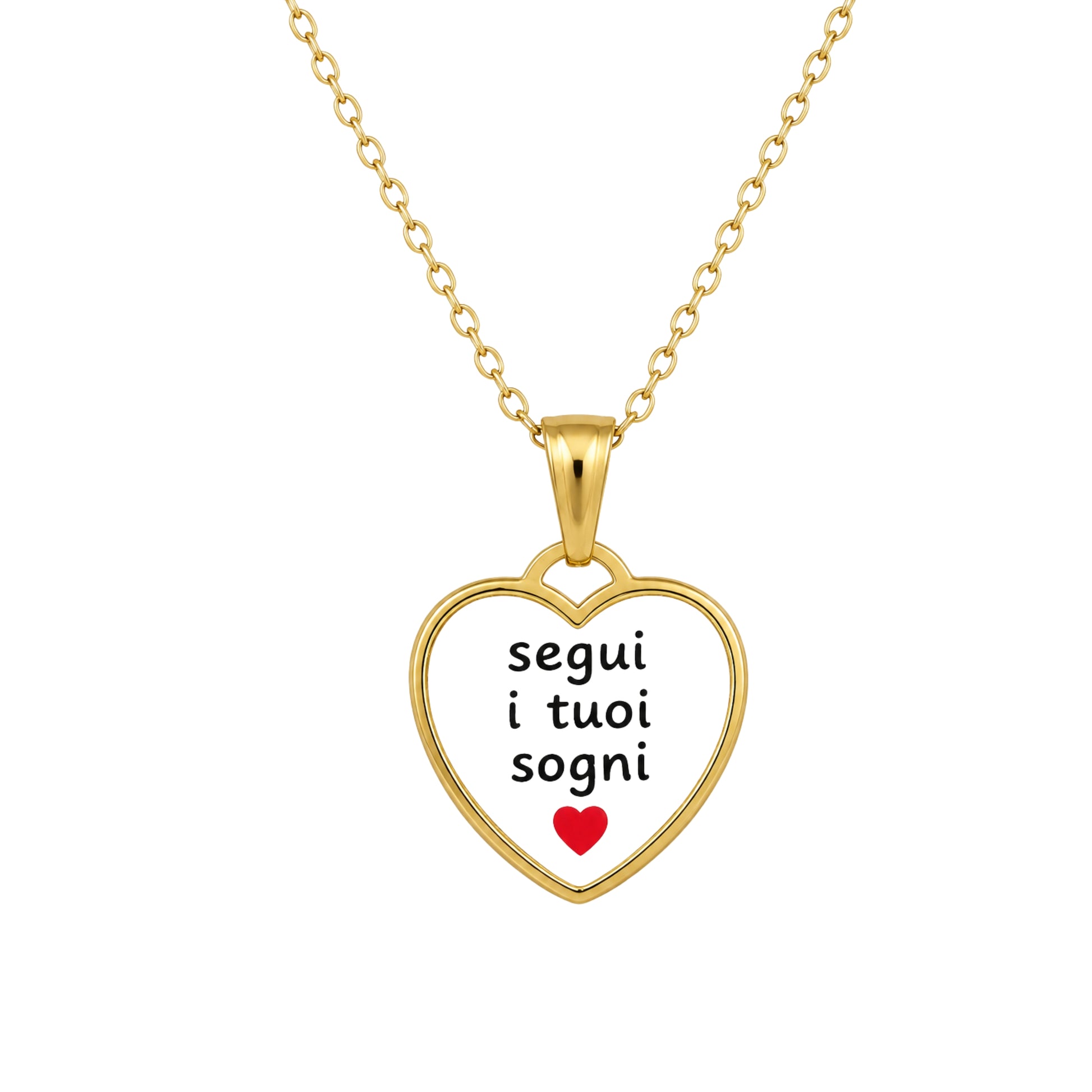 Collana in acciaio inox "Segui i tuoi sogni"