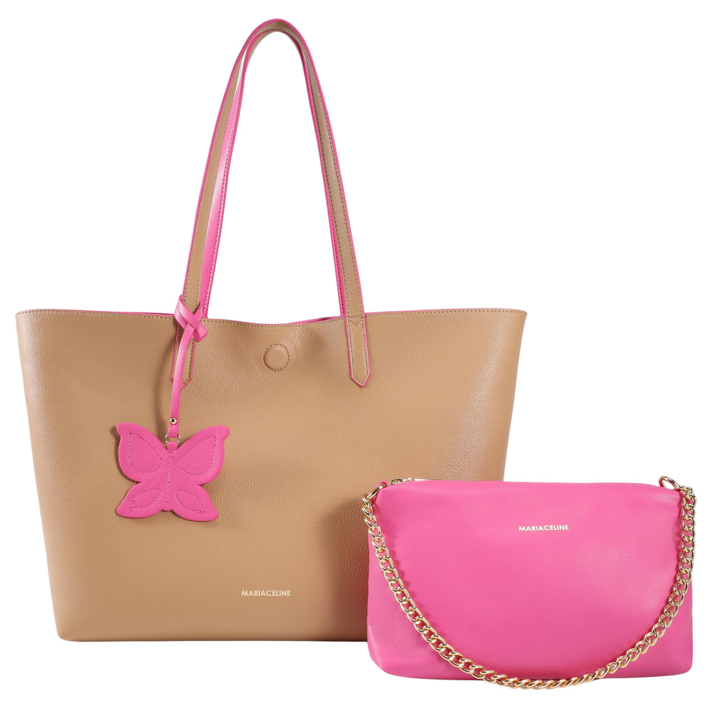 Borsa a spalla reversibile con mini bag estraibile Elettra - Maria Celine