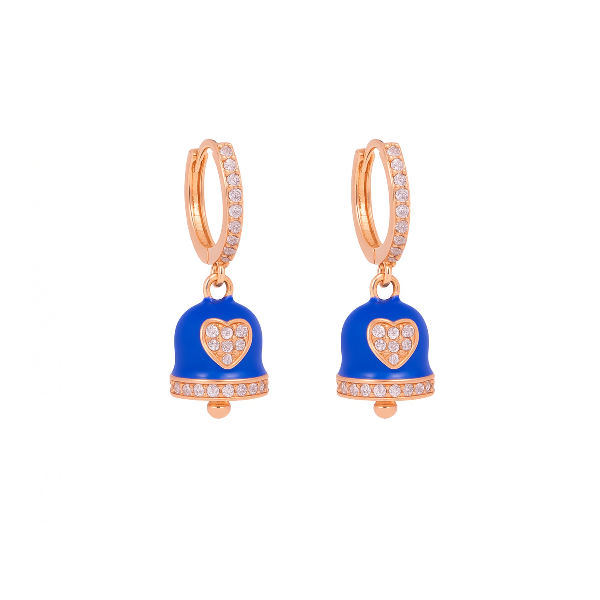 Orecchini a Cerchio con Campanella in Ottone placcato - Les Folies