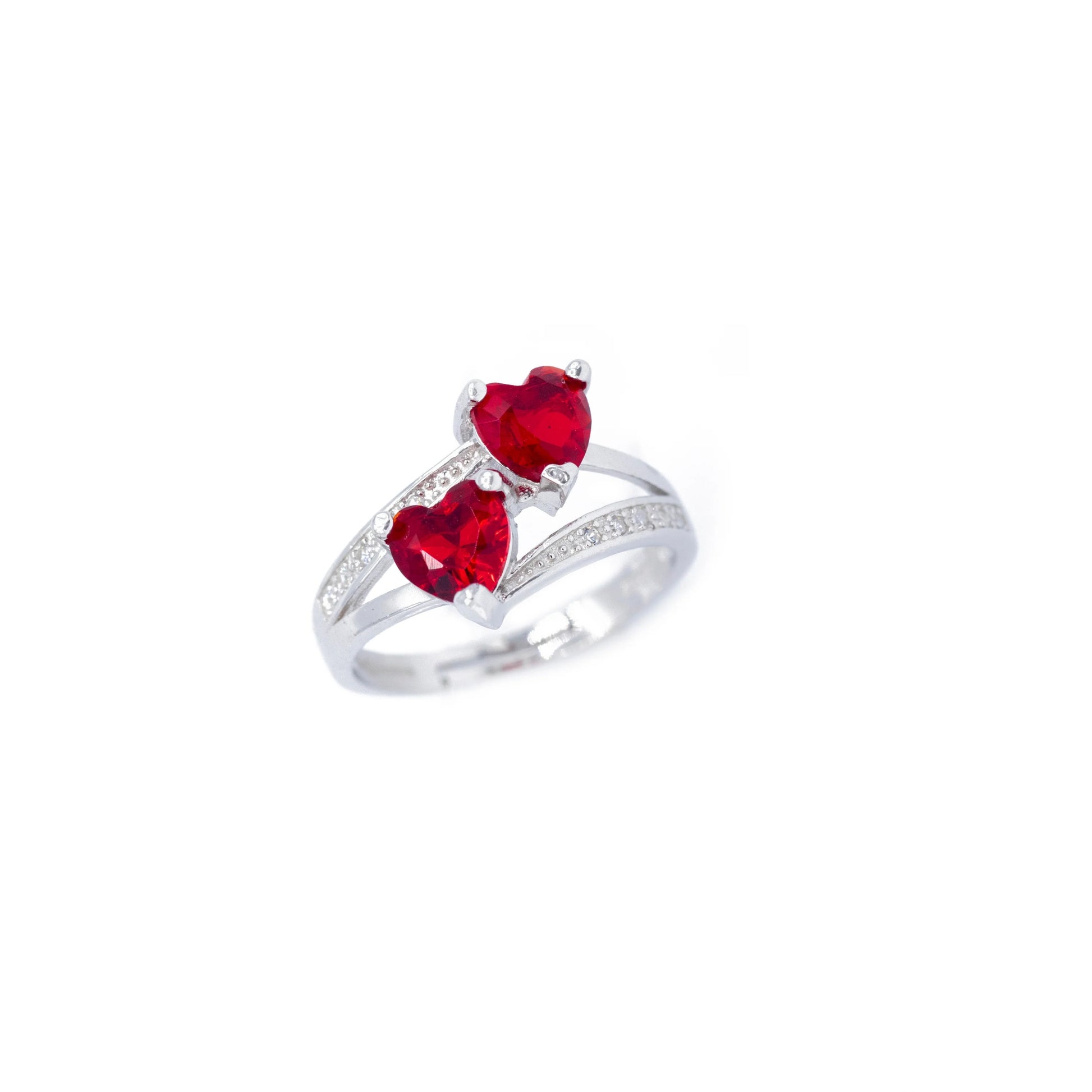 Anello Doppio Cuore in Argento 925 - Les folies
