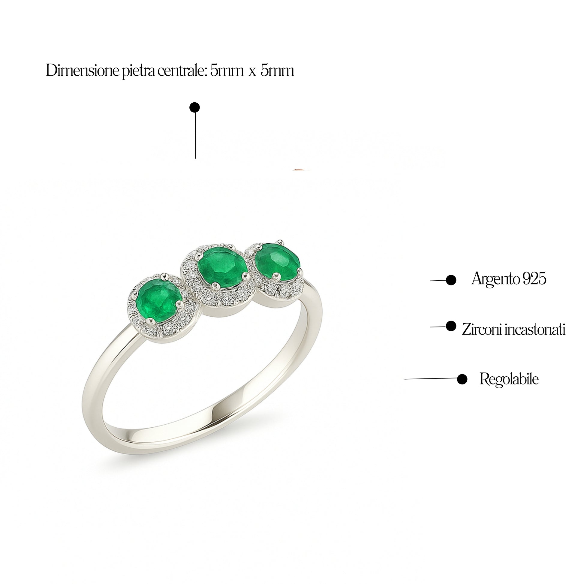 Anello Trilogy in Argento 925 - Les folies