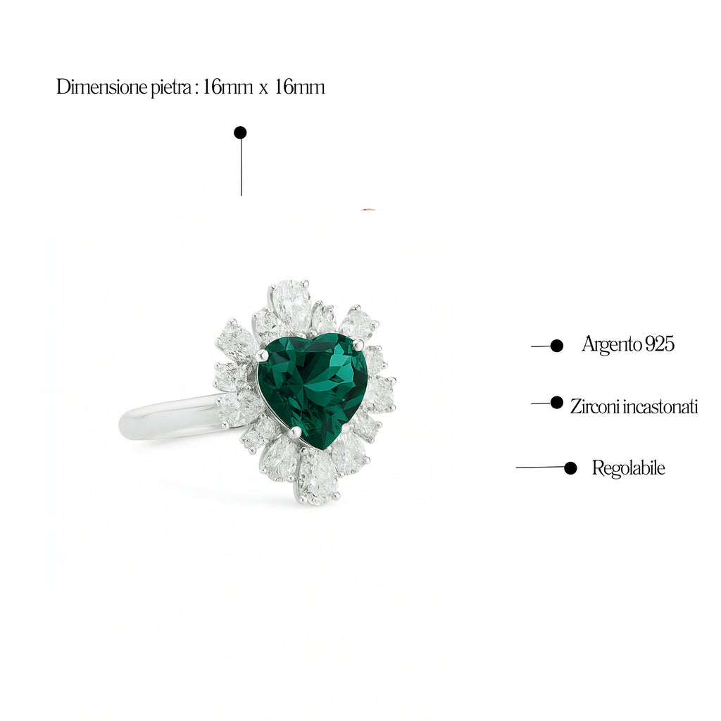 Anello Cuore Sacro in Argento 925 - Les folies