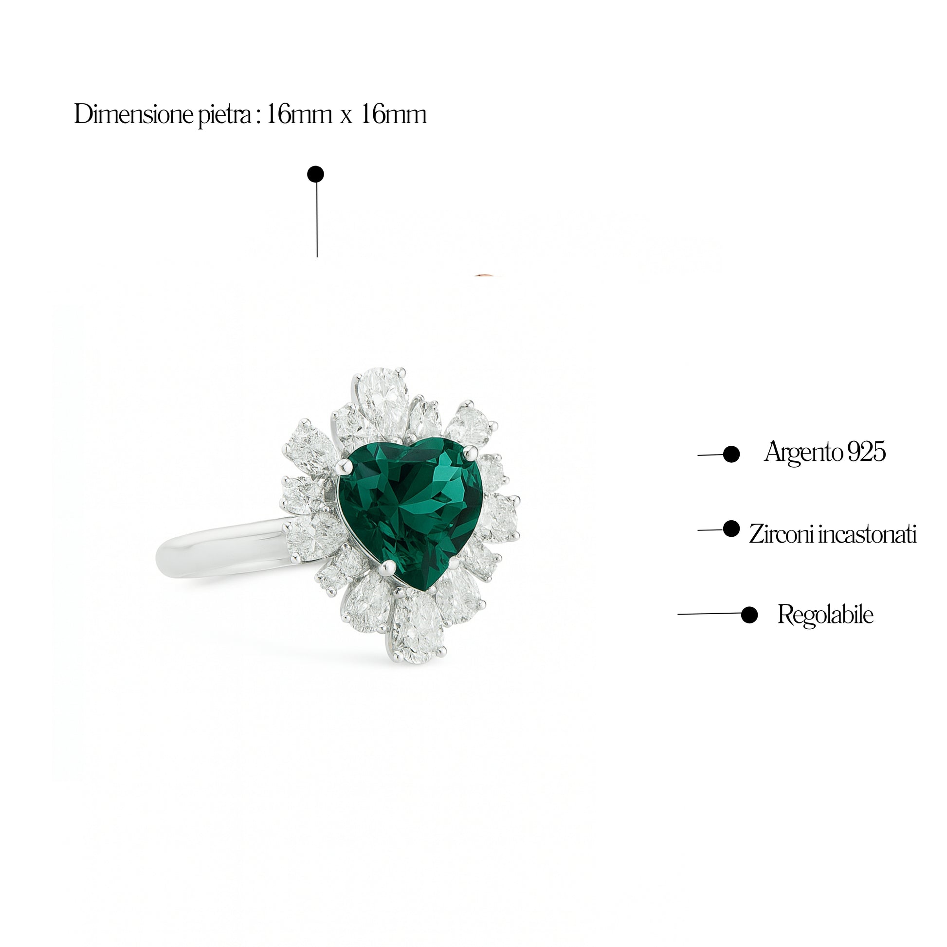 Anello Cuore Sacro in Argento 925 - Les folies