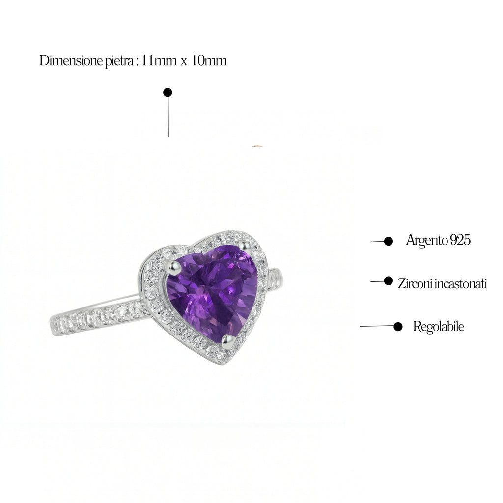 Anello Kate Cuore con Strass in Argento 925 - Les folies