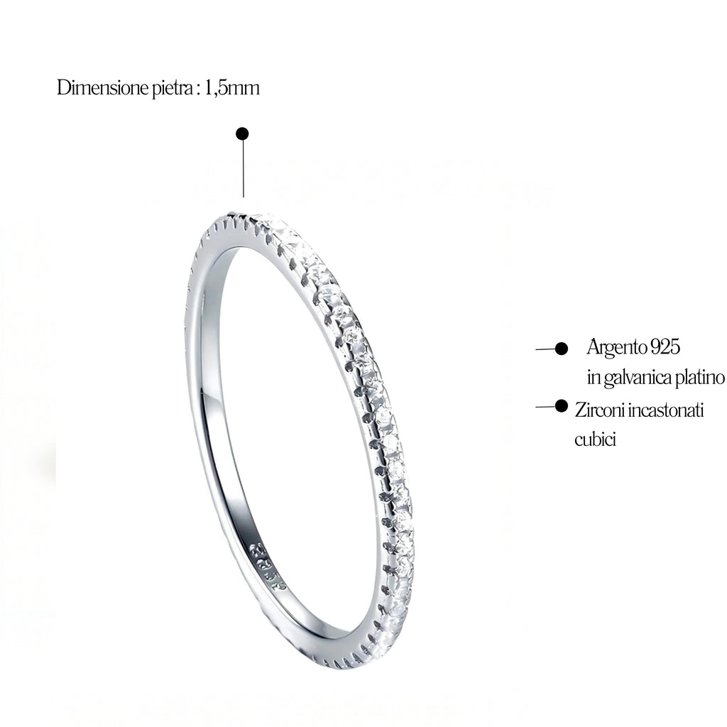 Anello Veretta in Argento 925 - Les Folies