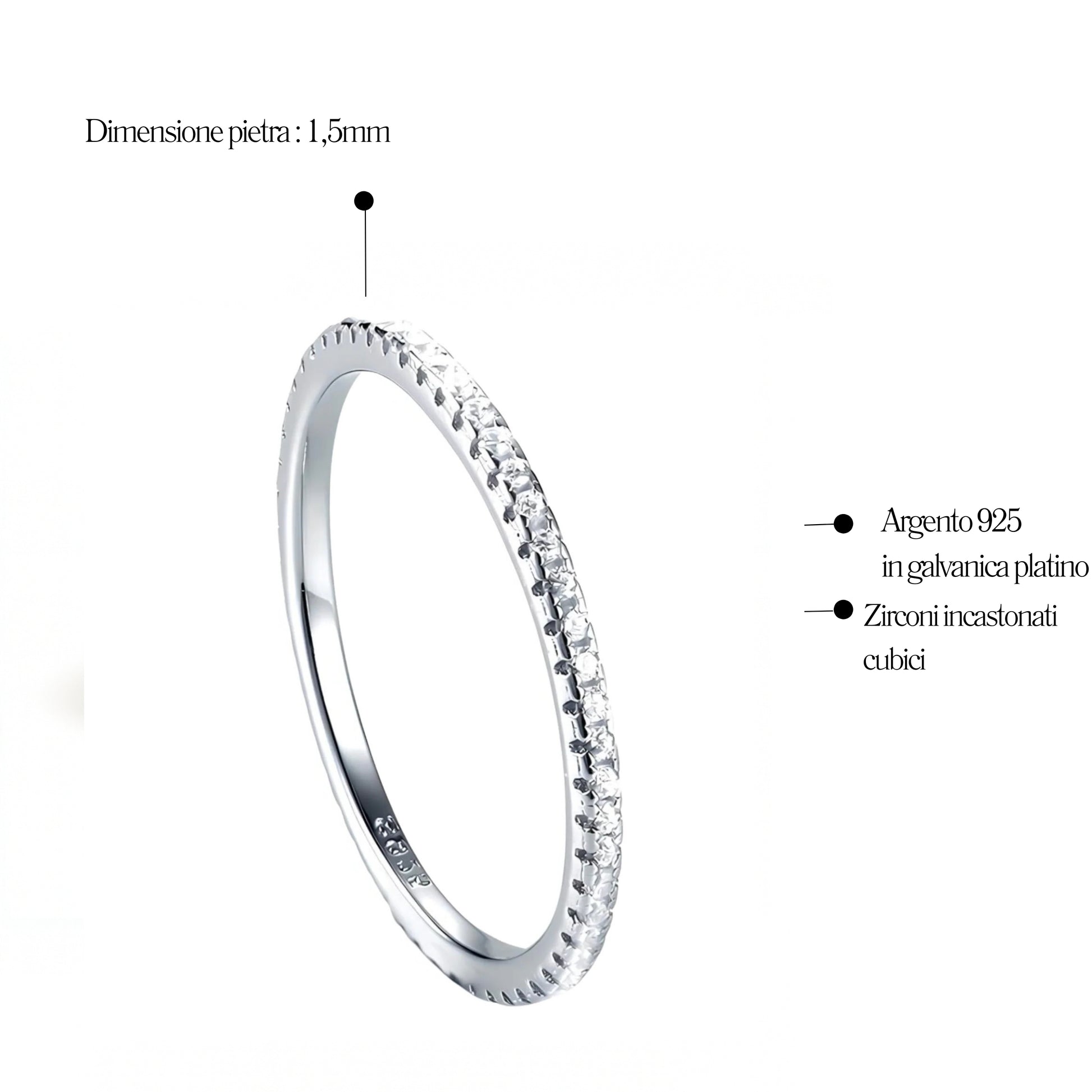 Anello Veretta in Argento 925 - Les Folies